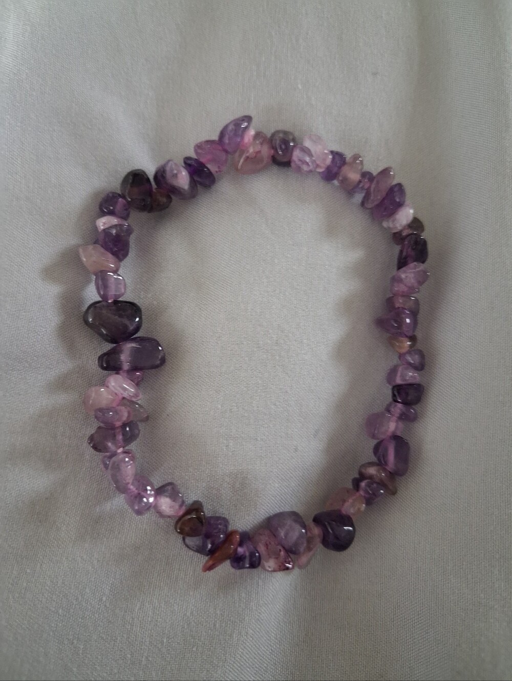 Amethyst Chips Stone Beaded Stretch Bracelet